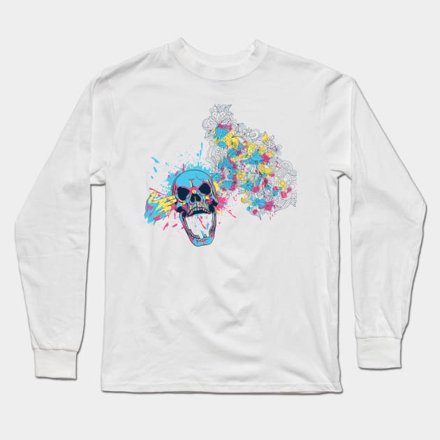 Colorful Headshot Long Sleeve T-Shirt by inkExtreme